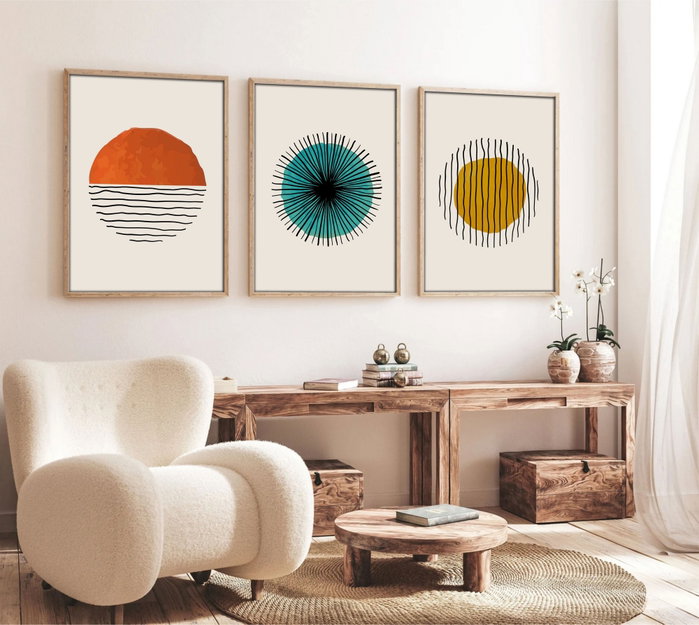 Wallity Huhu12 Pintura Decorativa en MDF con Marco (3 Piezas) 50 x 70 cm Wallity Huhu12 Pintura Decorativa en MDF con Marco (3 Piezas) 50 x 70 cm